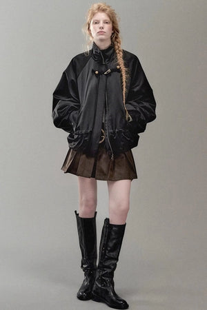 Genesis Pleated Leather Skirt