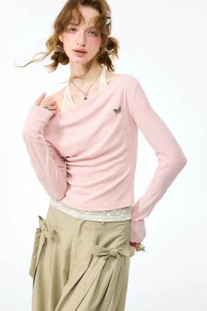 Gentle Flutter Knit Top