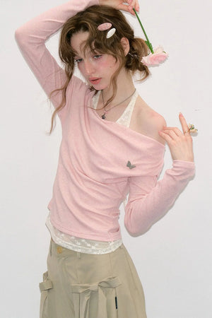 Gentle Flutter Knit Top
