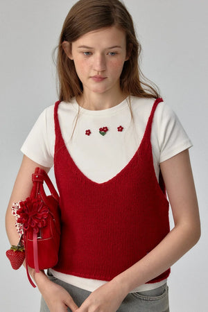 Gentle Knit V-Neck Vest
