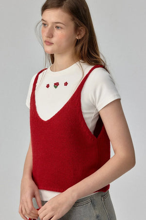 Gentle Knit V-Neck Vest