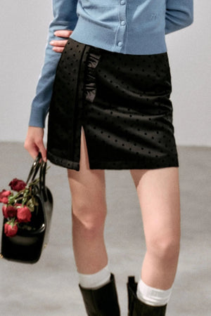 Gentle Polka Dot Ruffled Skirt