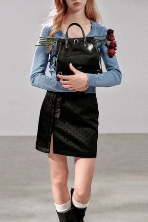 Gentle Polka Dot Ruffled Skirt