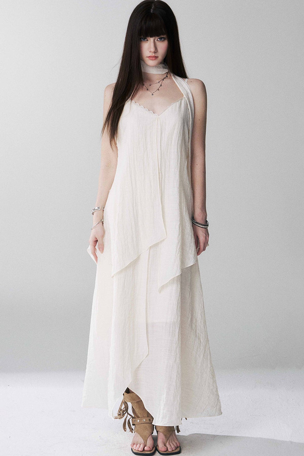 Ghost Girl Black Spaghetti Dress