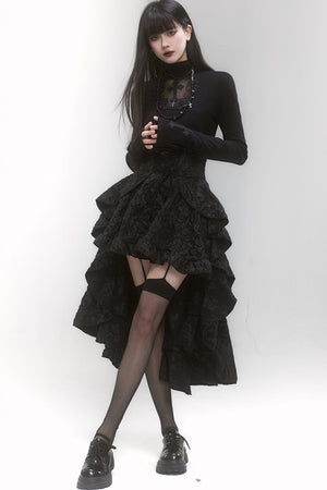 Ghost Girl High-Waisted Train Skirt