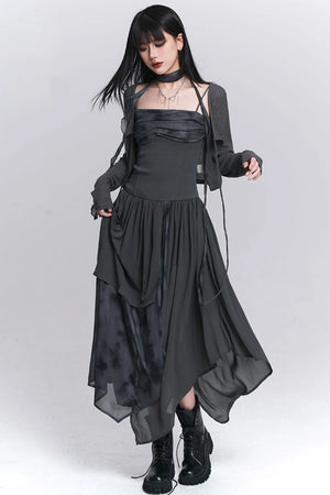 Ghostly Gray Irregular Dress