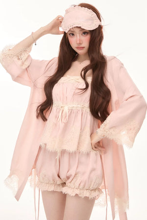 Gilded Dream Lace Pajama Set-Up