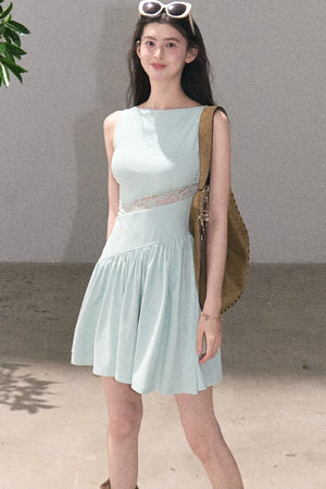 Gilded Lace Waist-Cinching Dress
