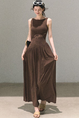 Gilded Lace Waist-Cinching Dress