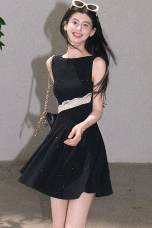 Gilded Shimmer Lace Dress