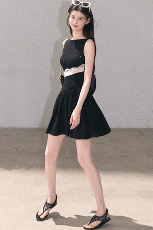 Gilded Shimmer Lace Dress