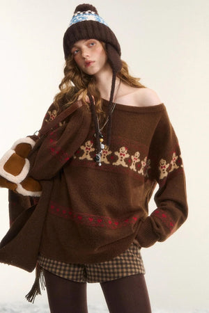 Gingerbread Man Fair Isle Sweater Set