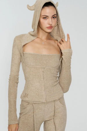 Girl Devil Horn Fleece Set-Up