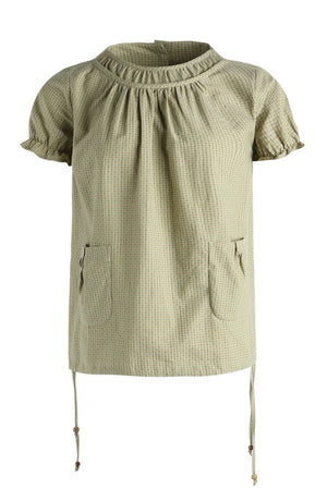Girly Puff-Sleeved Round-Neck Shirt