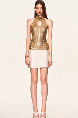 Gold Knit Halter Top