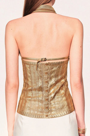 Gold Knit Halter Top