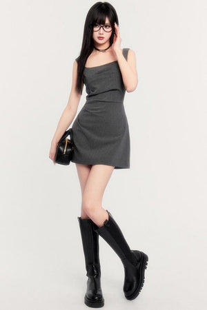Gold Retro Halter Dress