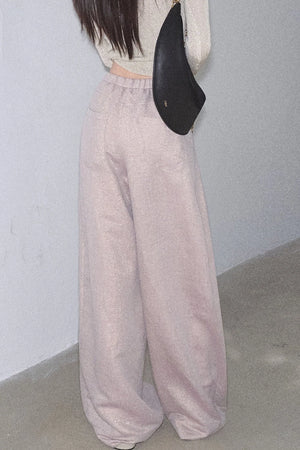 Gold Silk Linen Wide-Leg Pants