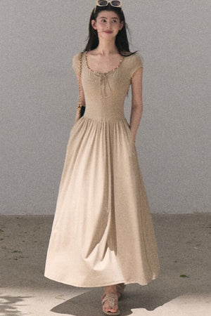 Gold-Spattered Lyocell Knit Dress