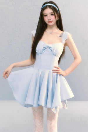 Golden Bow A-Line Dress