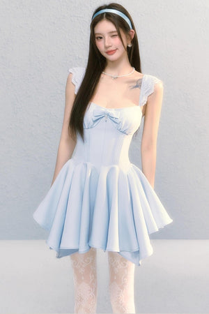 Golden Bow A-Line Dress