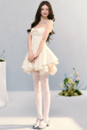 Golden Bow A-Line Dress