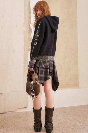 Gradient Jacquard Black Knit Jacket