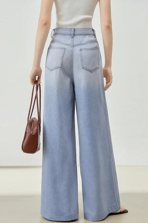Gradient Loose Wide-Leg Jeans