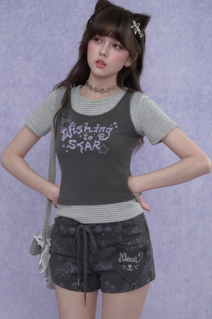 Graffiti Cat Ear Shorts