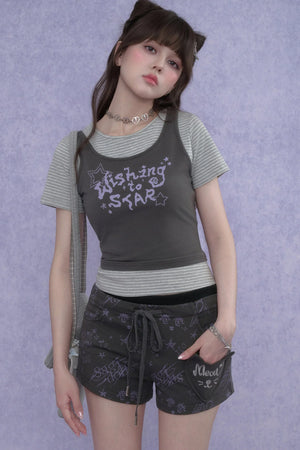 Graffiti Cat Ear Shorts