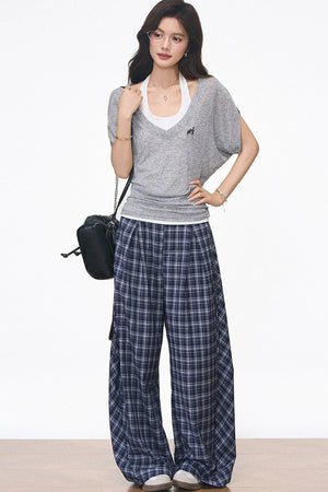 Gray Batwing Blouse Ensemble Set-Up