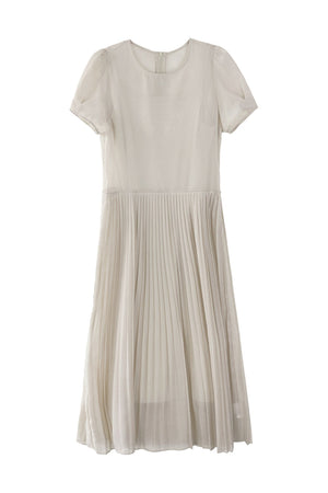 Gray Camisole and Pleated Long Dress Set