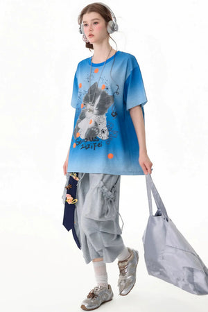 Gray Drawstring Pocket Wide Leg Sweatpants