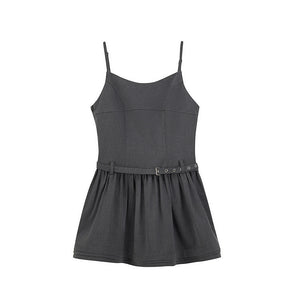 Gray Fantasy Striped Slip Dress