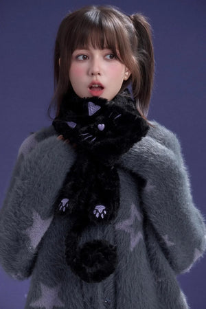 Gray Faux Mink Fur Jacket Vest Set-Up