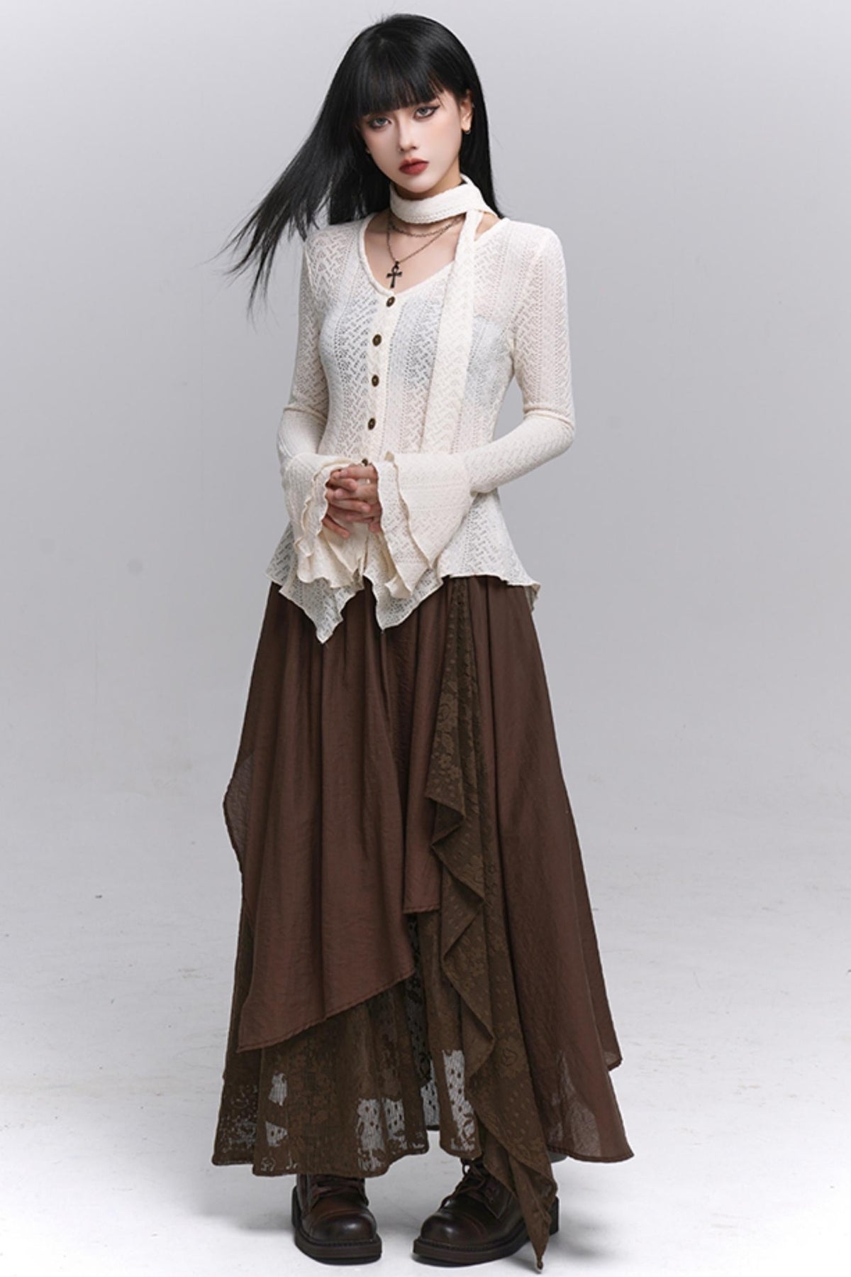 Gray Knitted Slim Top