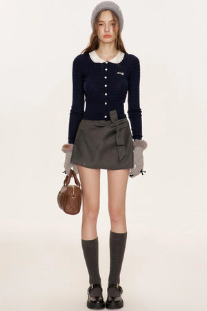 Gray Pleat Skirt