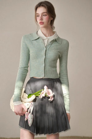 Gray Pleated Skirt
