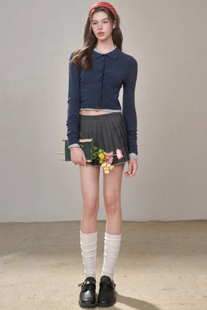 Gray Pleated Skirt