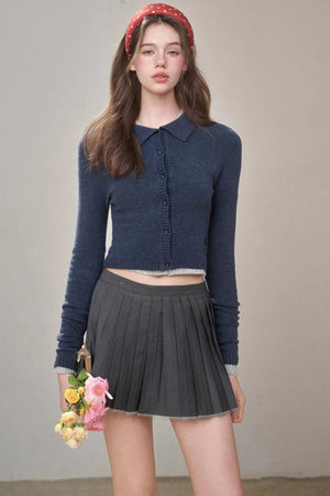 Gray Pleated Skirt