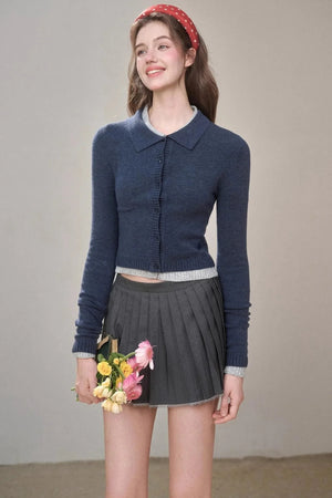 Gray Pleated Skirt