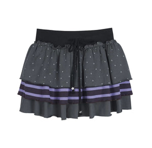 Gray-Purple Cake Skirt