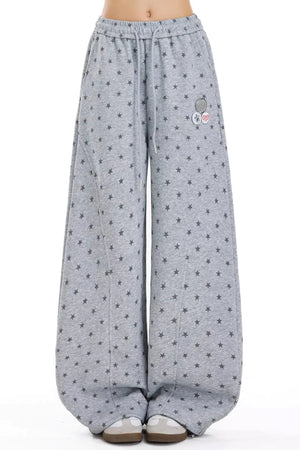 Gray Star Print Sweatpants