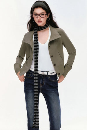 Gray Striped Scarf