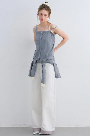 Gray Wool Knit Cardigan Set