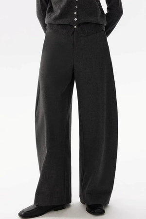 Gray Woolen Drape Trousers