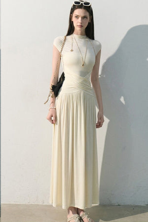 Green Lake Draped Knit Dress