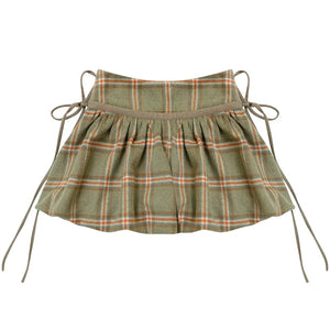 Green Plaid Woolen Skirt