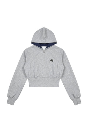 Grey Hooded Sweatshirt and Wide-Leg Pants Set