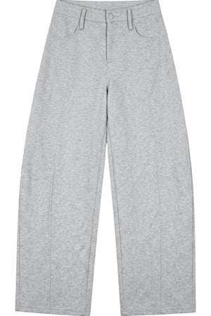 Grey Hooded Sweatshirt and Wide-Leg Pants Set